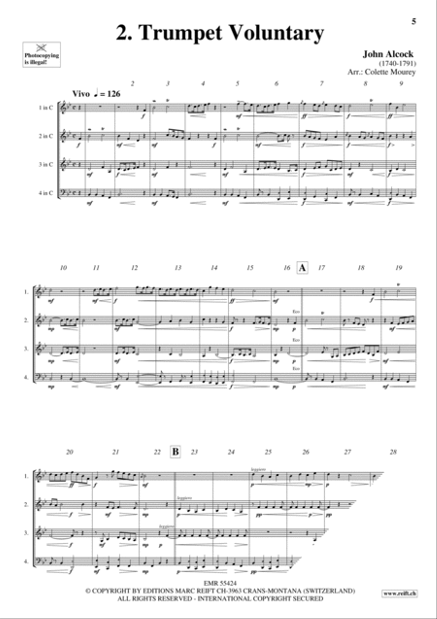 10 Greatest Voluntaries Woodwind Quartet scores gallery preview page 4