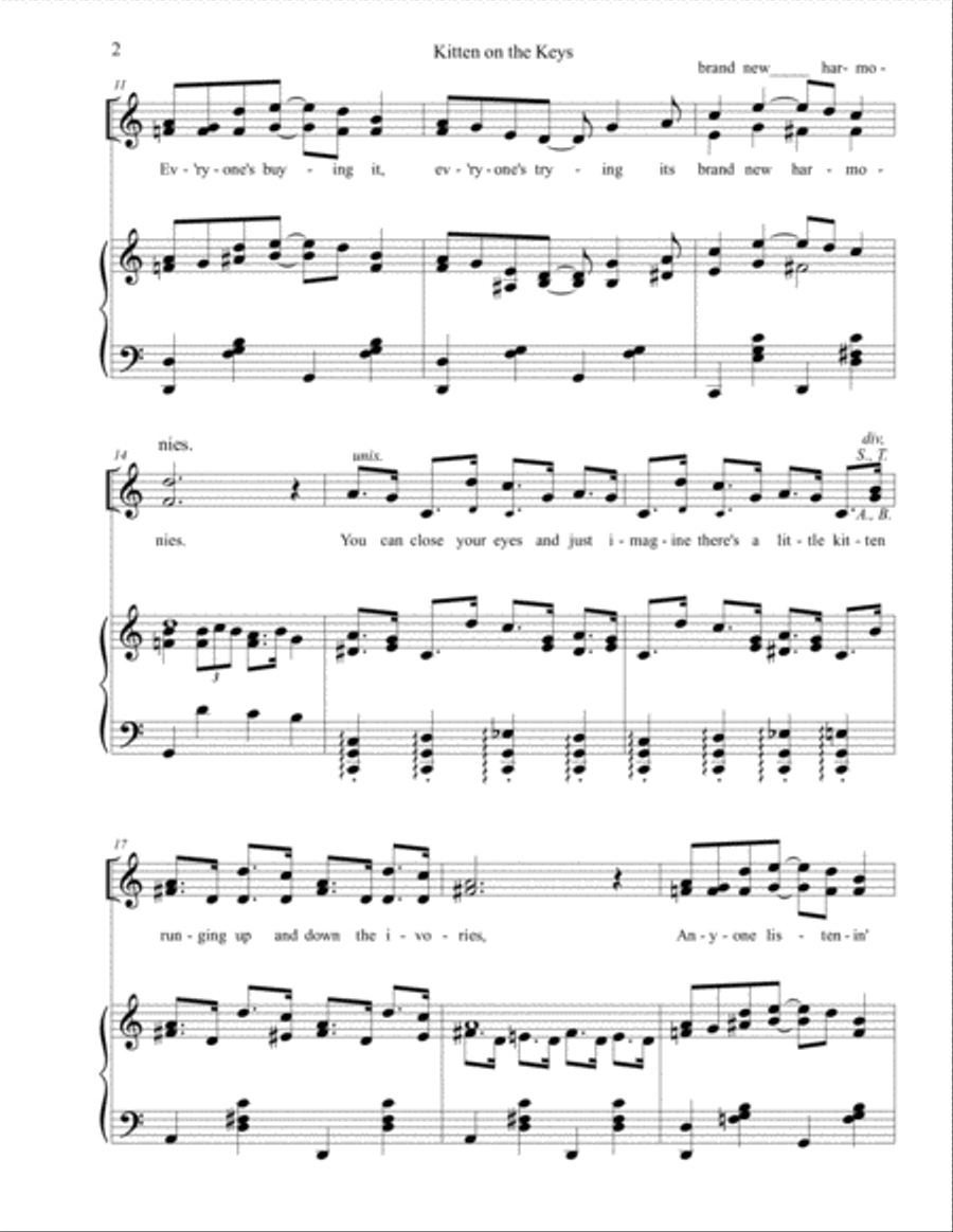 Kitten on the Keys 4-Part scores gallery preview page 2