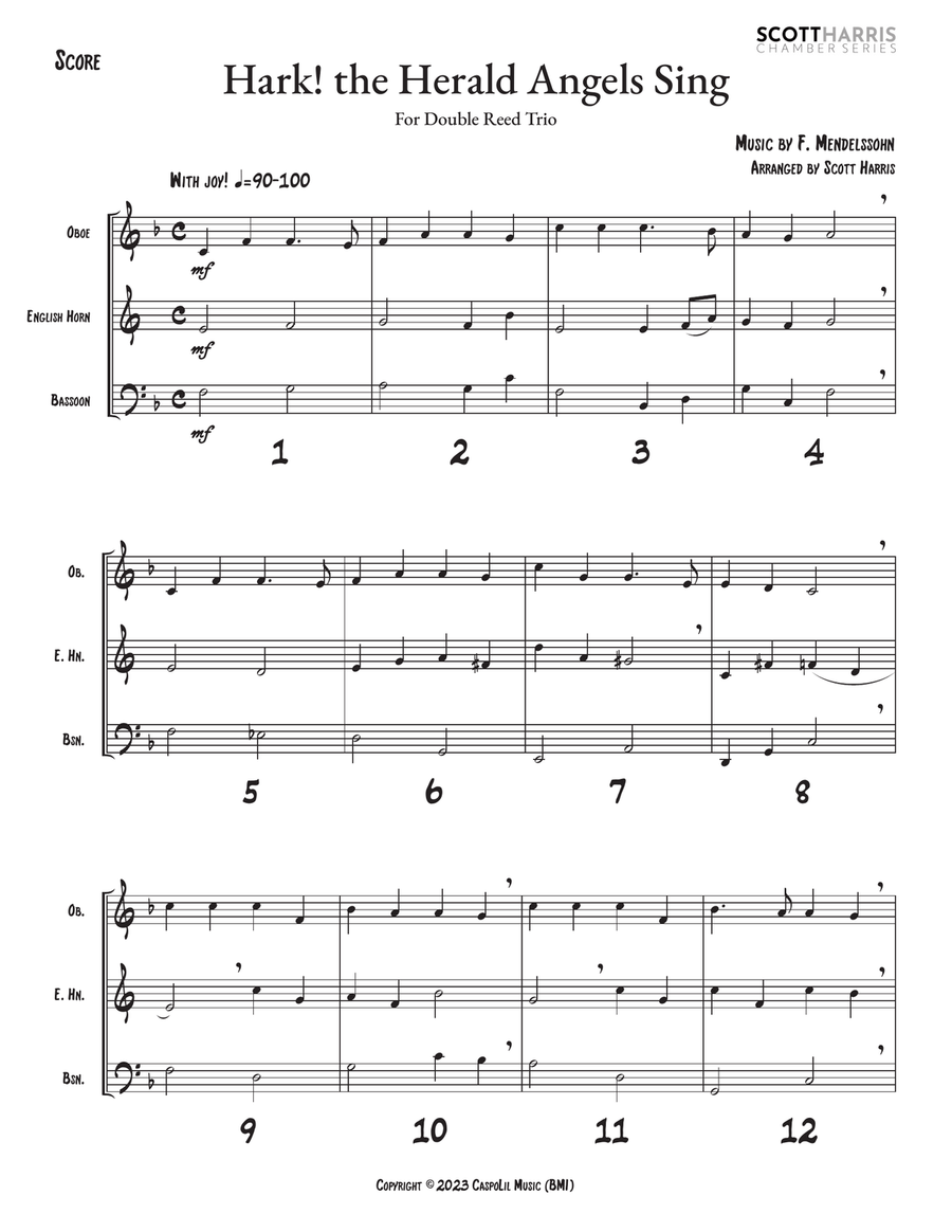 Hark! the Herald Angels Sing (for Double Reed Trio) Woodwind Trio scores gallery preview page 2