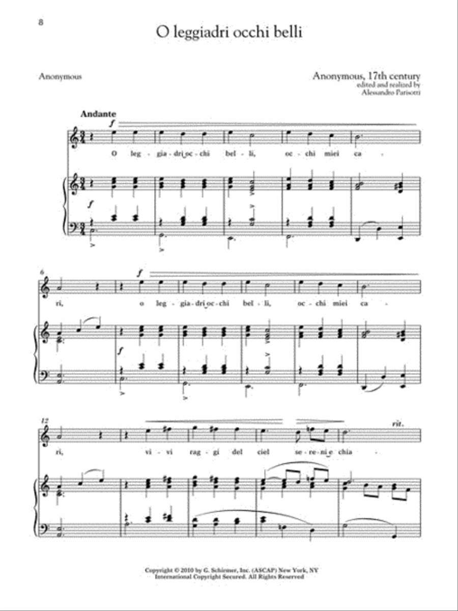 28 Italian Songs and Arias of the 17th and 18th Centuries – Complete Voice Solo scores gallery preview page 9