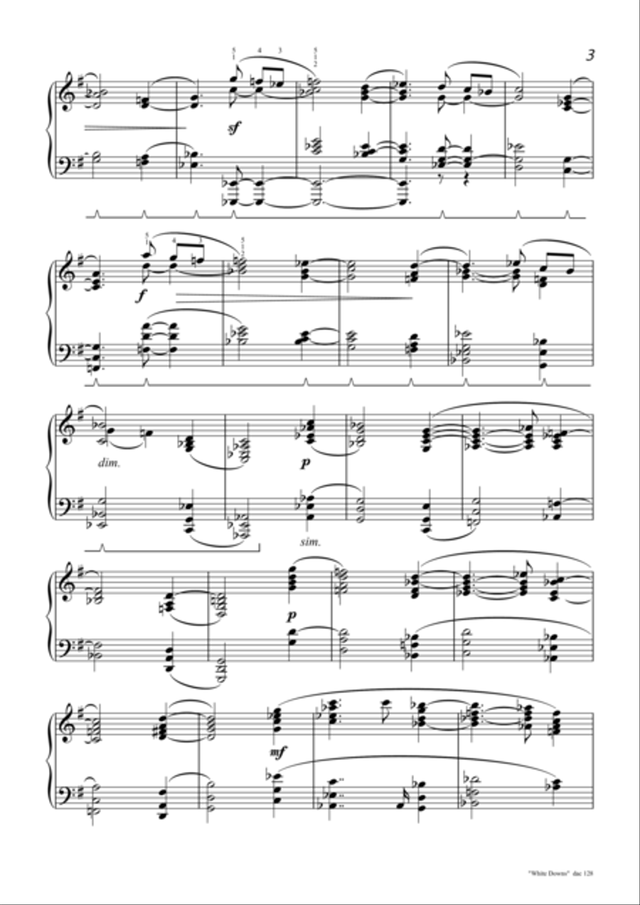 White Downs Piano Solo scores gallery preview page 3