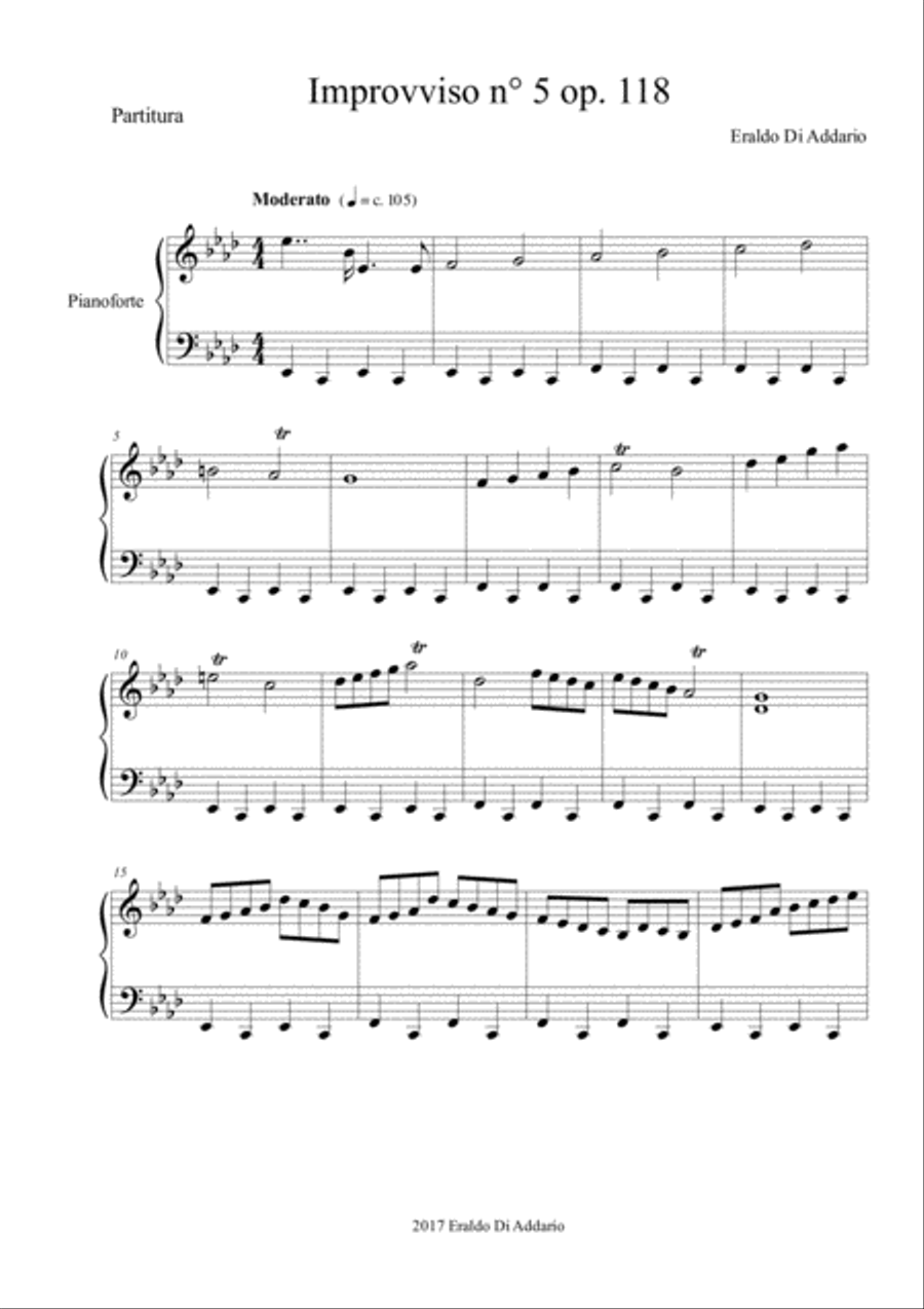 Improvviso n° 5 op. 118 Piano Solo scores gallery preview page 1