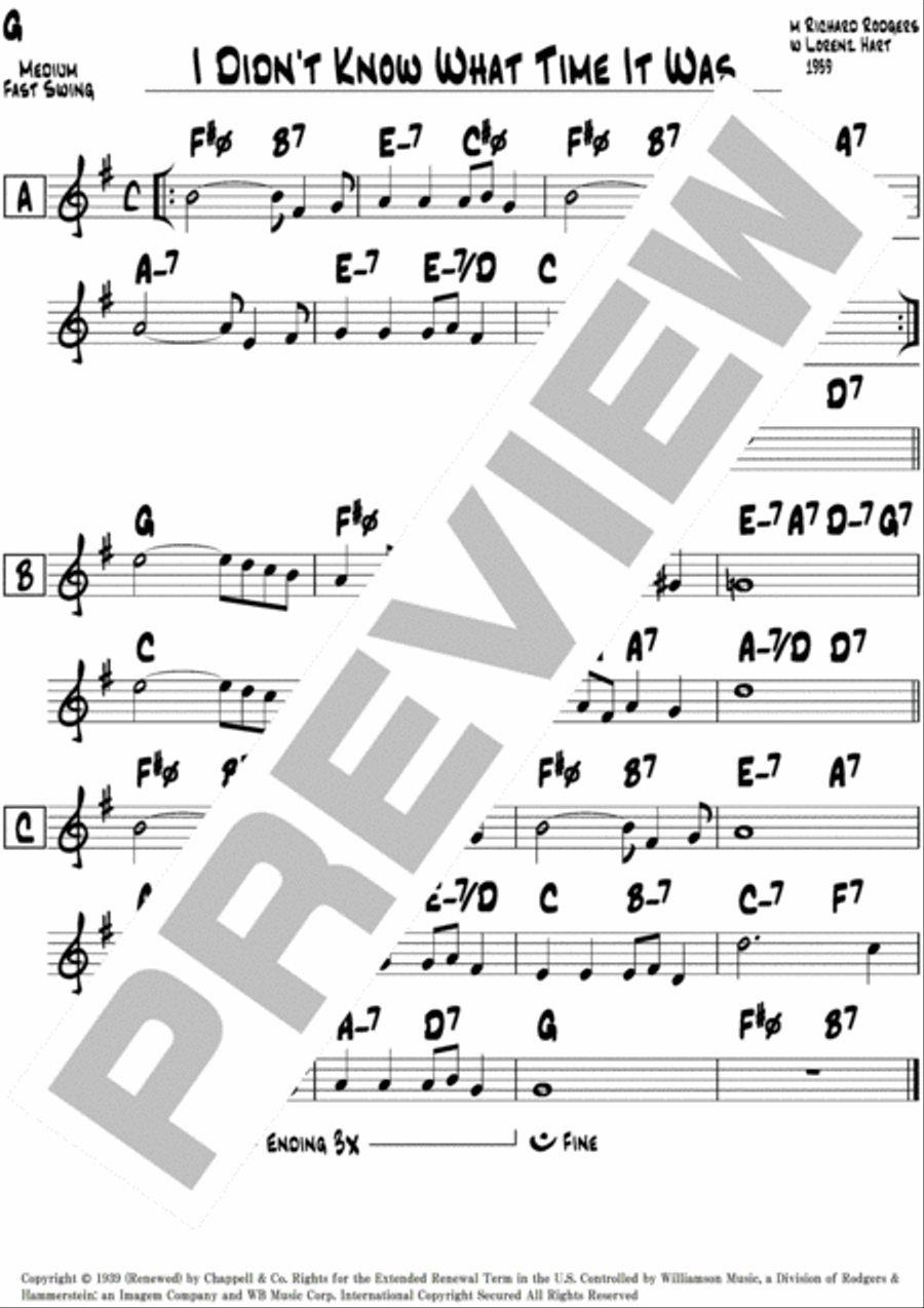 I Didn't Know What Time It Was Piano scores gallery preview page 6