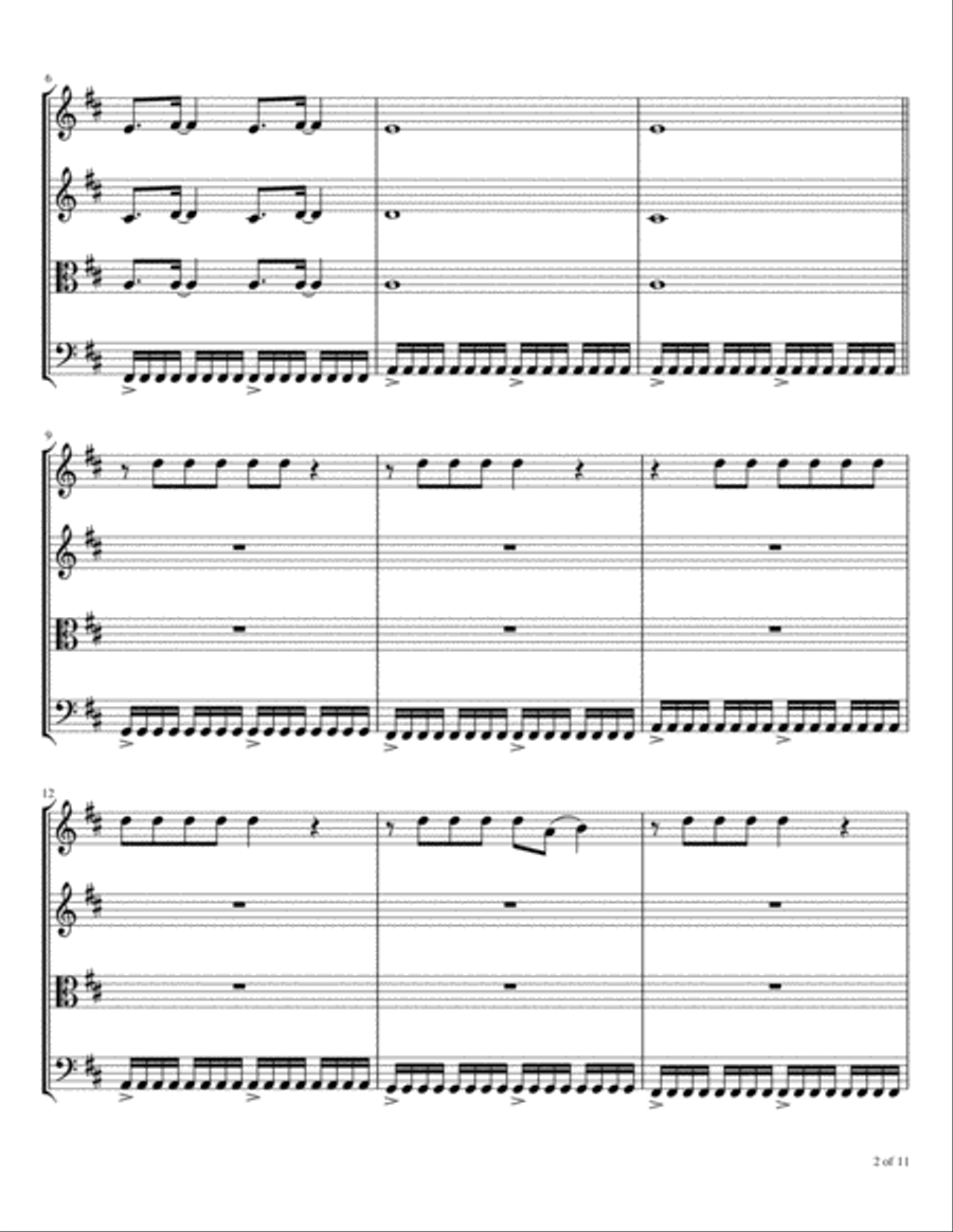 I Would Die 4 U String Quartet scores gallery preview page 3