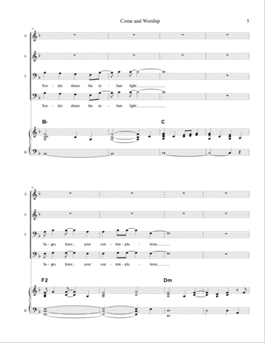 Angels From the Realms of Glory (Come and Worship) 4-Part scores gallery preview page 5