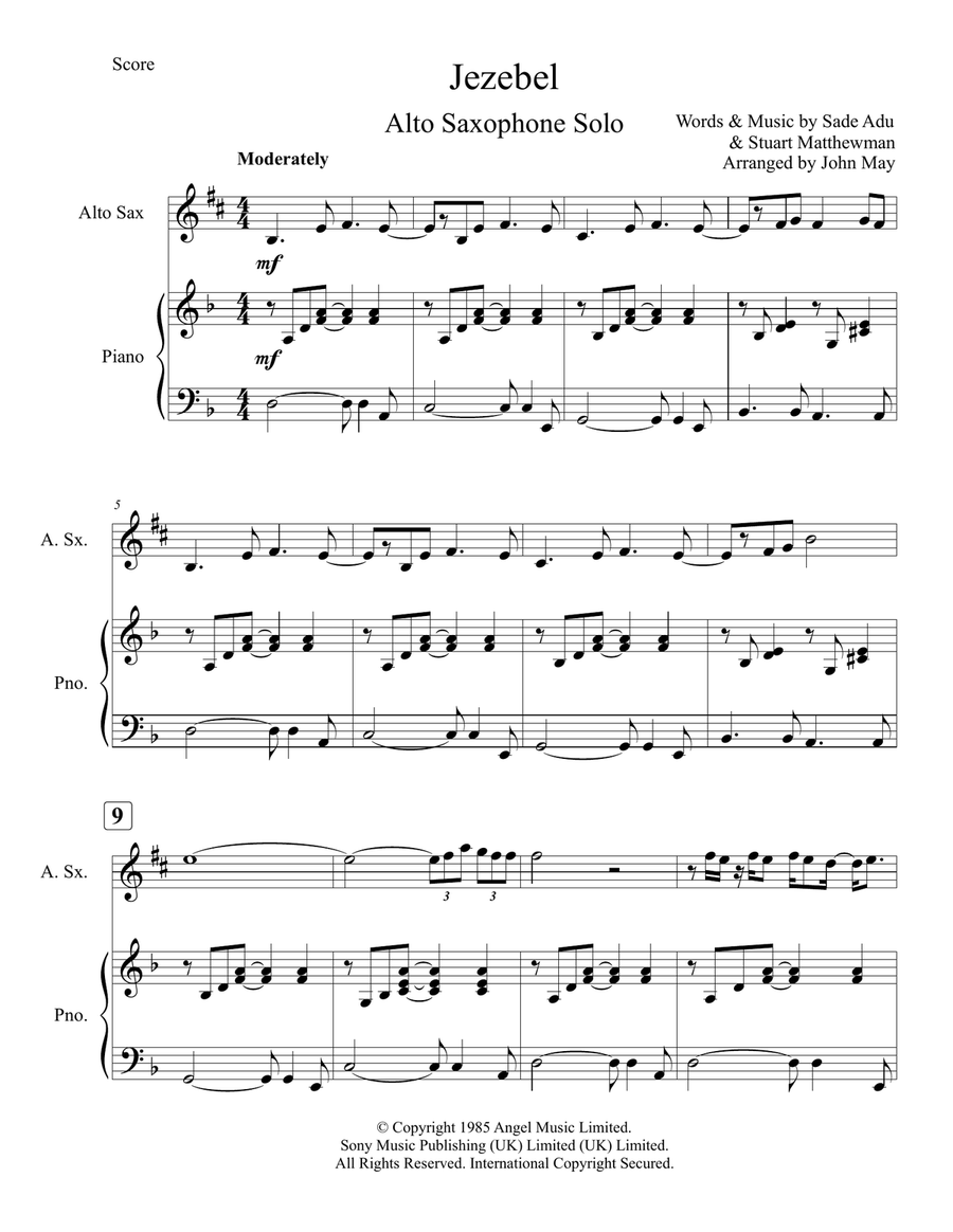 Jezebel Jezebel Alto Saxophone scores gallery preview page 3