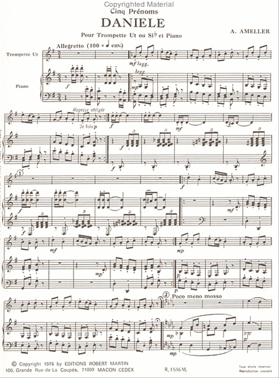 Danièle Trumpet Solo scores gallery preview page 2
