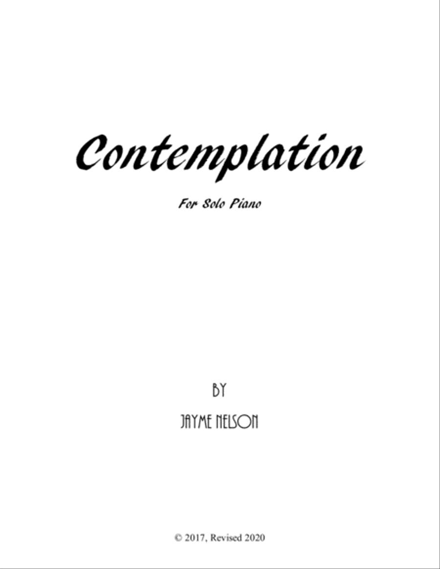Contemplation Contemplation Piano Solo scores gallery preview page 1