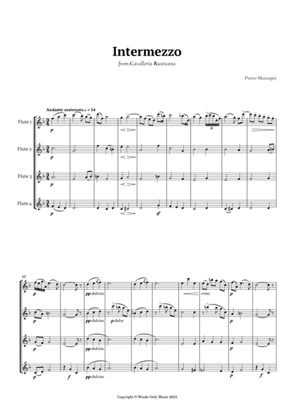 Intermezzo from Cavalleria Rusticana by Mascagni for Flute Quartet image number null