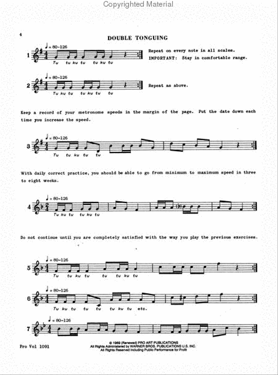240 Double and Triple Tonguing Exercises Cornet scores gallery preview page 2