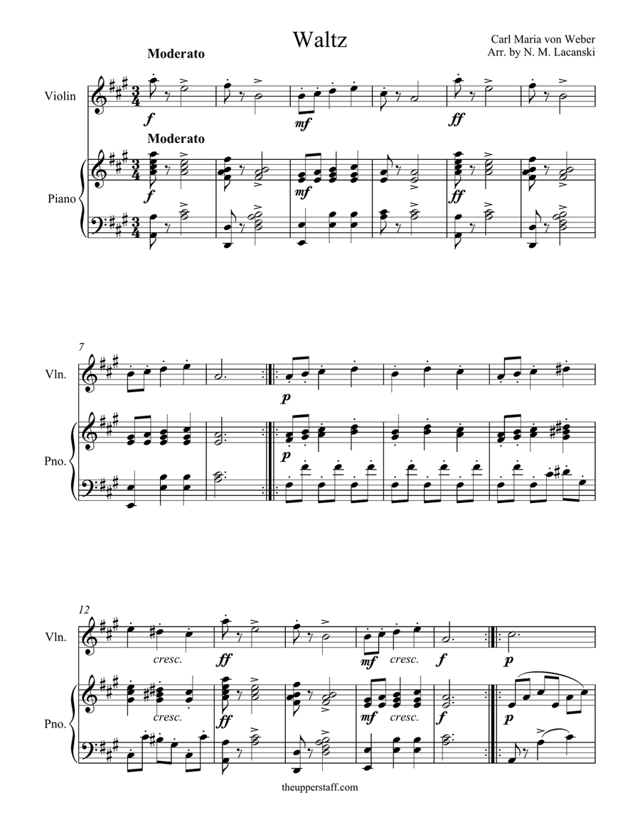 Waltz Violin Solo scores gallery preview page 1