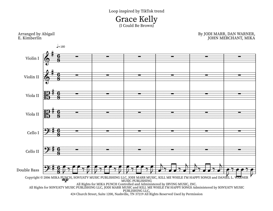Grace Kelly Small Ensemble scores gallery preview page 1