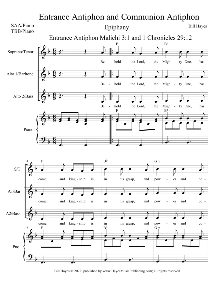 Antiphons for Epiphany Antiphons for Epiphany A Cappella scores gallery preview page 1