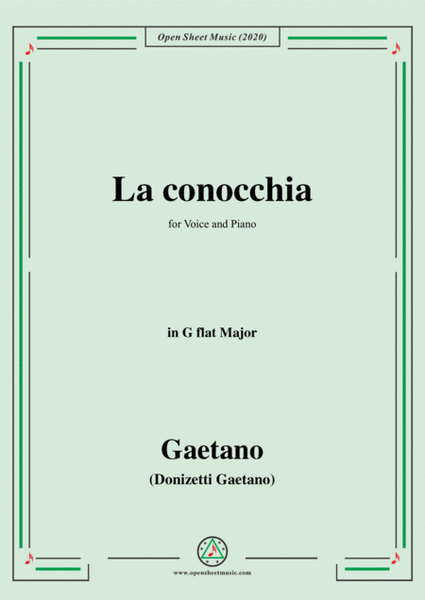Donizetti-La conocchia,in G flat Major,for Voice and Piano