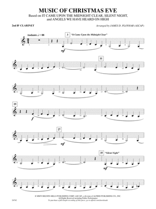 Music of Christmas Eve (Based on "It Came Upon the Midnight Clear," "Silent Night," and "Angels We Have Heard on High"): 2nd B-flat Clarinet