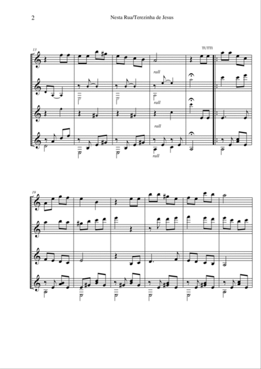 Nesta Rua / Terezinha de Jesus Guitar Ensemble scores gallery preview page 2