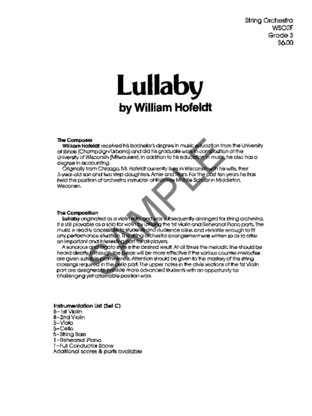 Lullaby - Score