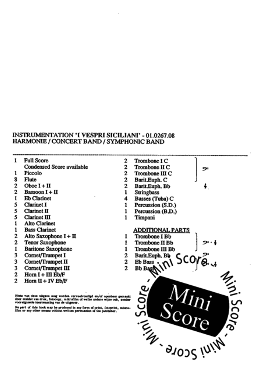 Vespri Siciliani Concert Band scores gallery preview page 3