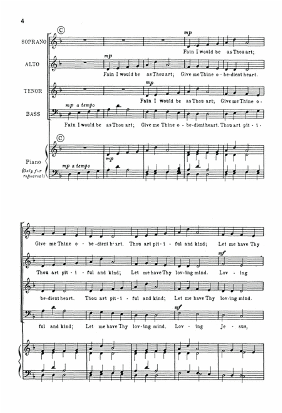 Gentle Jesus, Meek and Mild 4-Part scores gallery preview page 3
