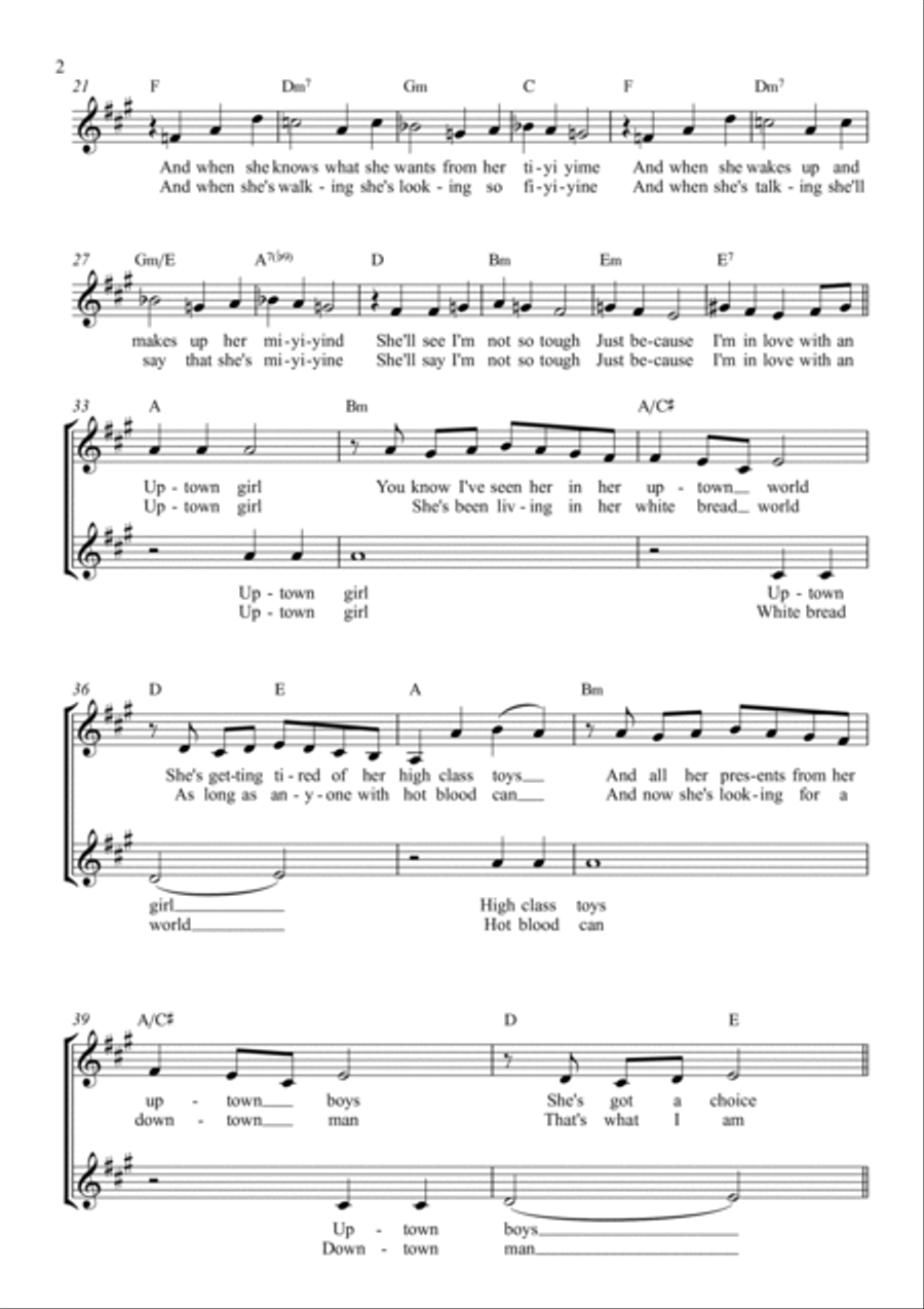 Uptown Girl 2-Part scores gallery preview page 2
