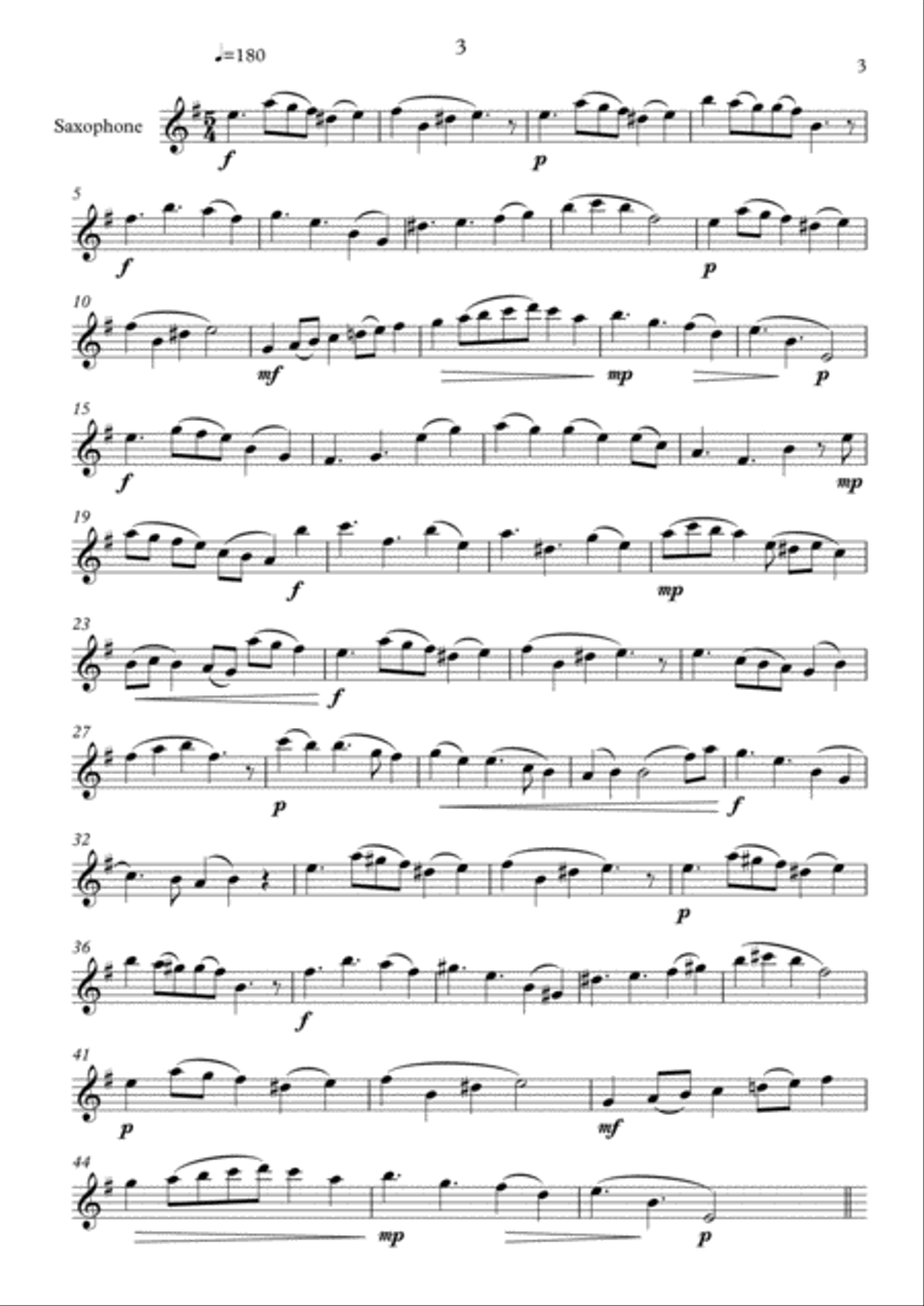 Five Unaccompanied Saxophone Solos Intermediate