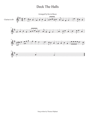 Book cover for Deck The Halls - Clarinet