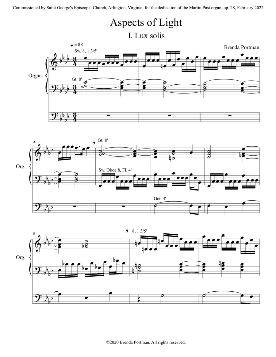 Aspects of Light (organ solo) by Brenda Portman Organ Solo scores gallery preview page 3