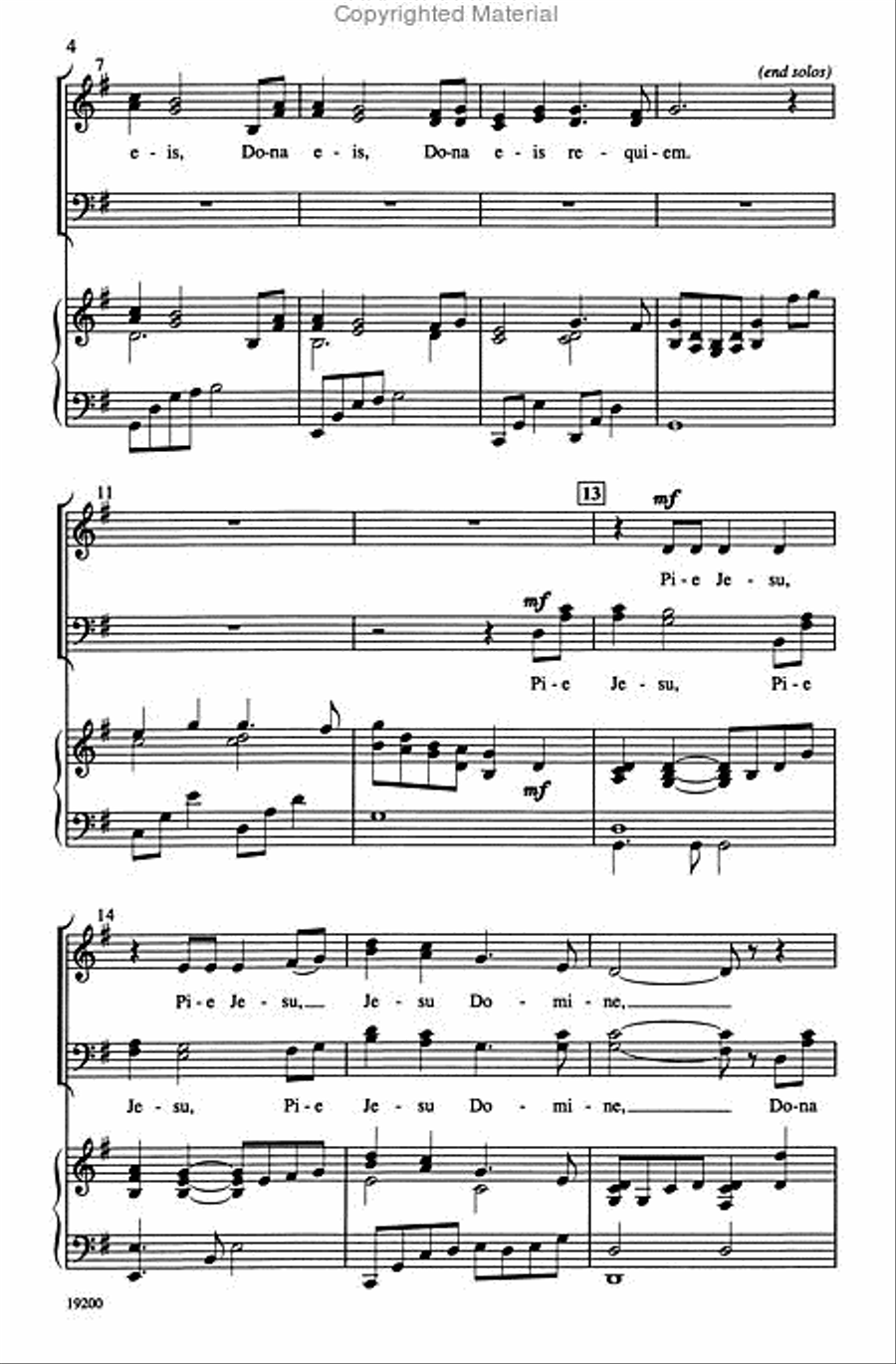 Pie Jesu Pie Jesu 4-Part scores gallery preview page 3