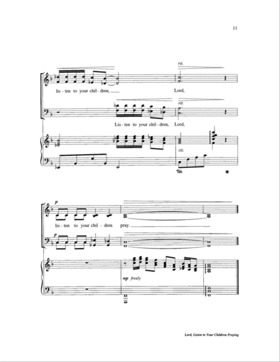Lord, Listen to Your Children Praying Choir scores gallery preview page 11