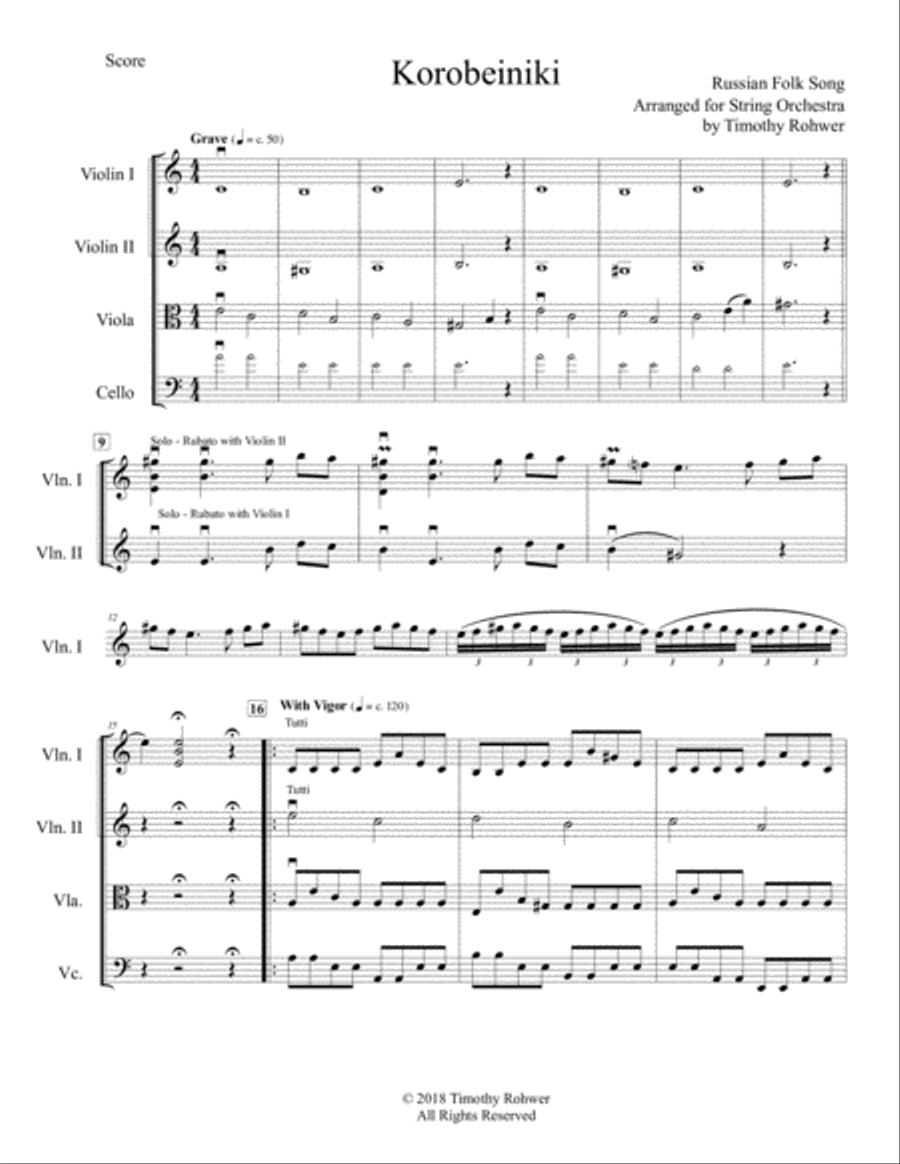 Korobeiniki Chamber Orchestra scores gallery preview page 2