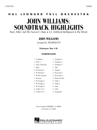 John Williams: Soundtrack Highlights (arr. Ted Ricketts) - Full Score