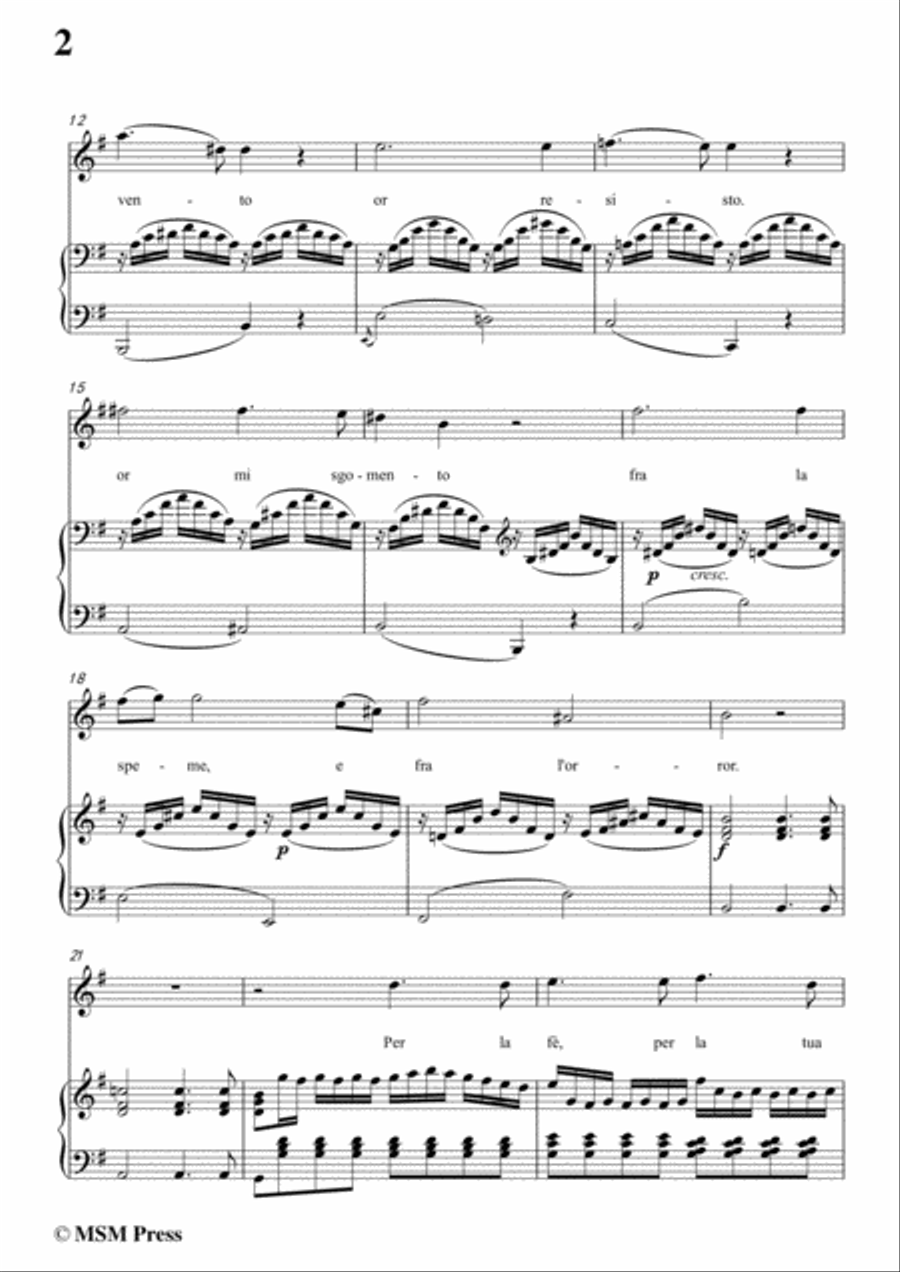 Schubert-Son fra l'onde,in e minor,for Voice&Piano Voice scores gallery preview page 4