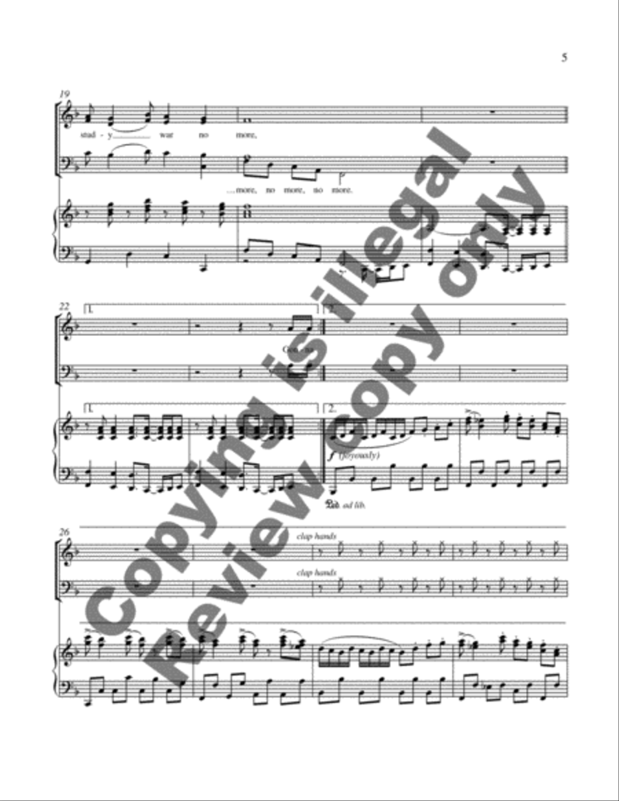 New Millennium Suite: 3. Down by the Riverside 4-Part scores gallery preview page 8