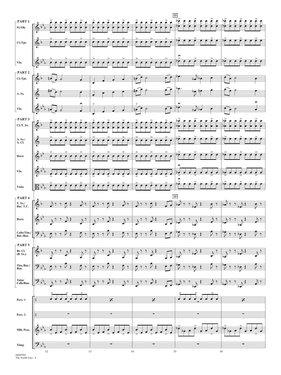 The North Face - Conductor Score (Full Score) Concert Band scores gallery preview page 4