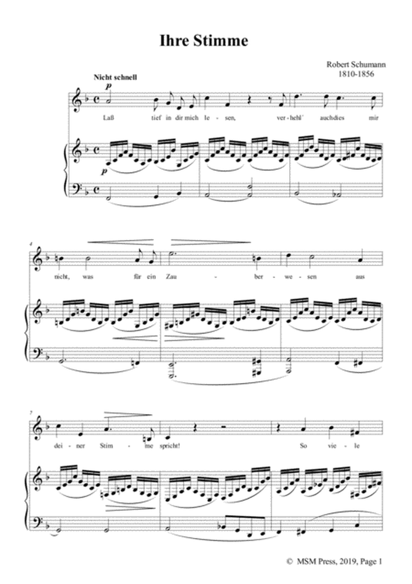 Schumann-Ihre Stimme,Op.96 No.3,in F Major,for Voice&Piano