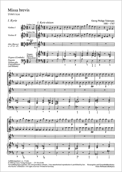 Missa brevis in B minor