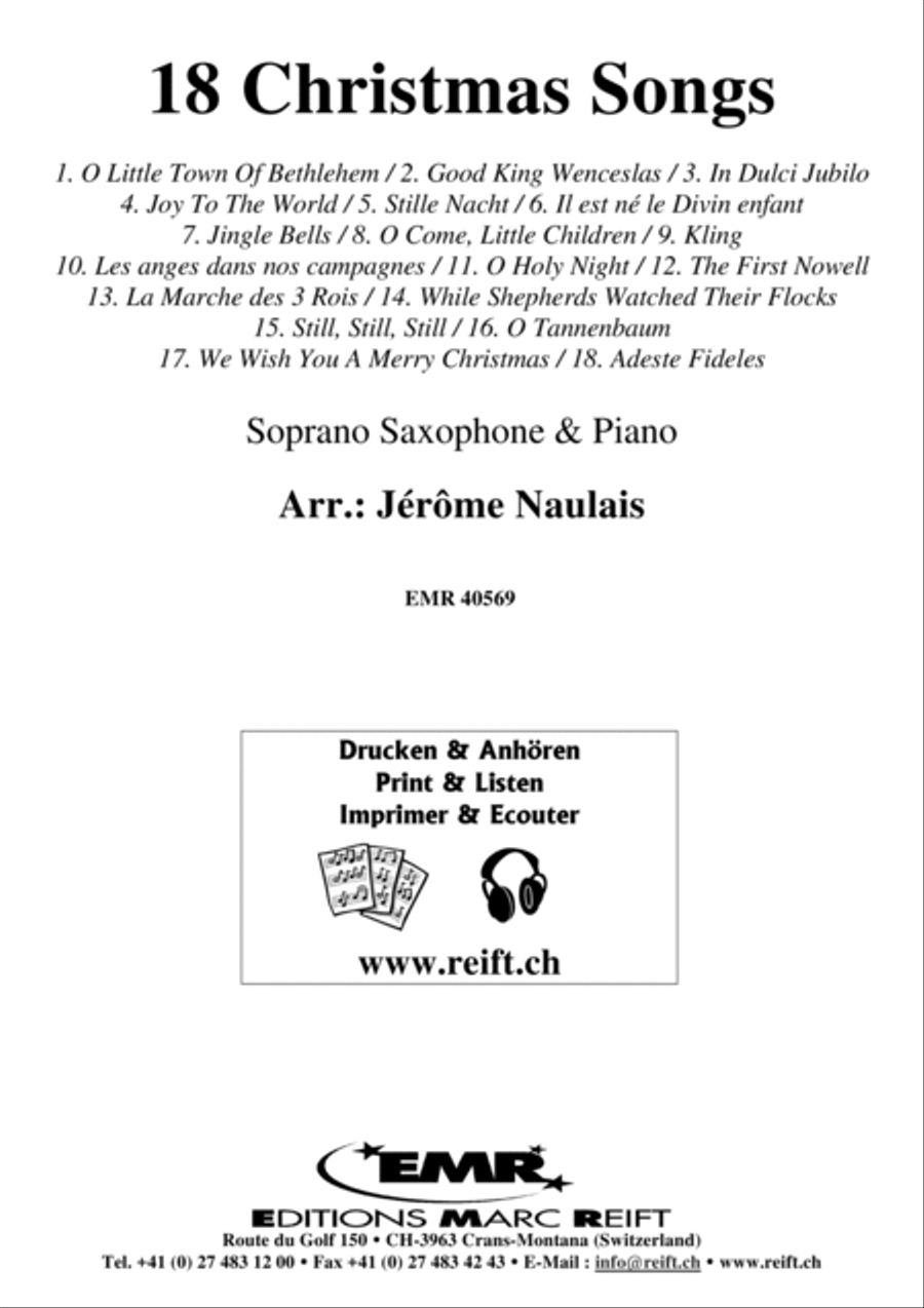 18 Christmas Songs Soprano Saxophone scores gallery preview page 1