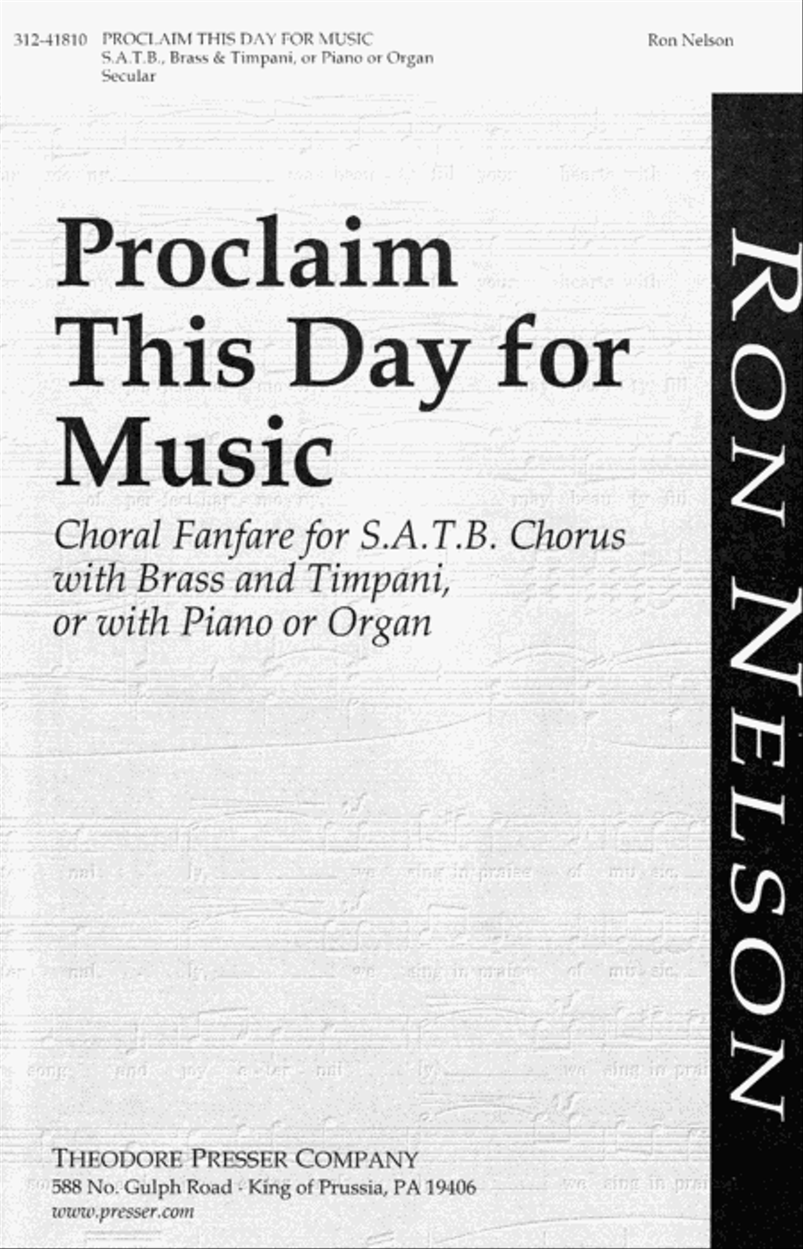 Proclaim This Day For Music Choir scores gallery preview page 1