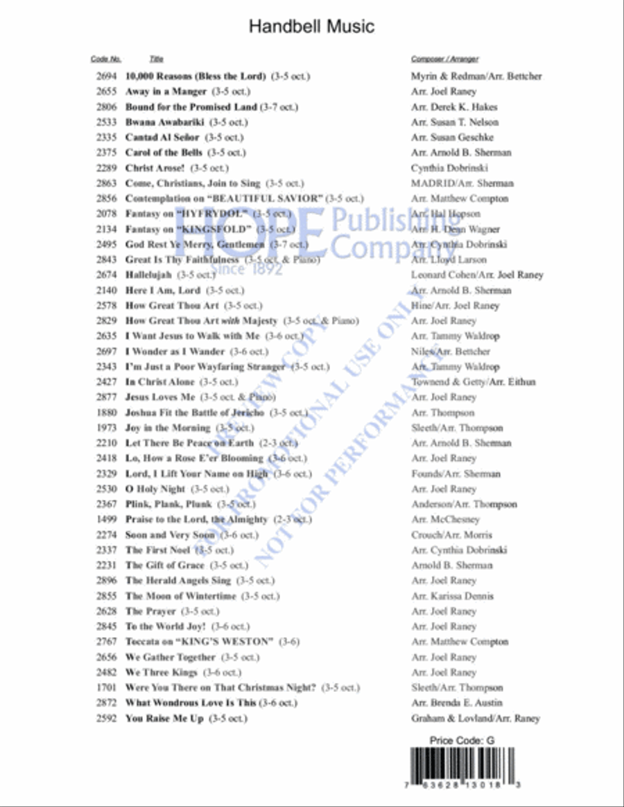 Leaning on the Everlasting Arms Handbell Choir scores gallery preview page 9