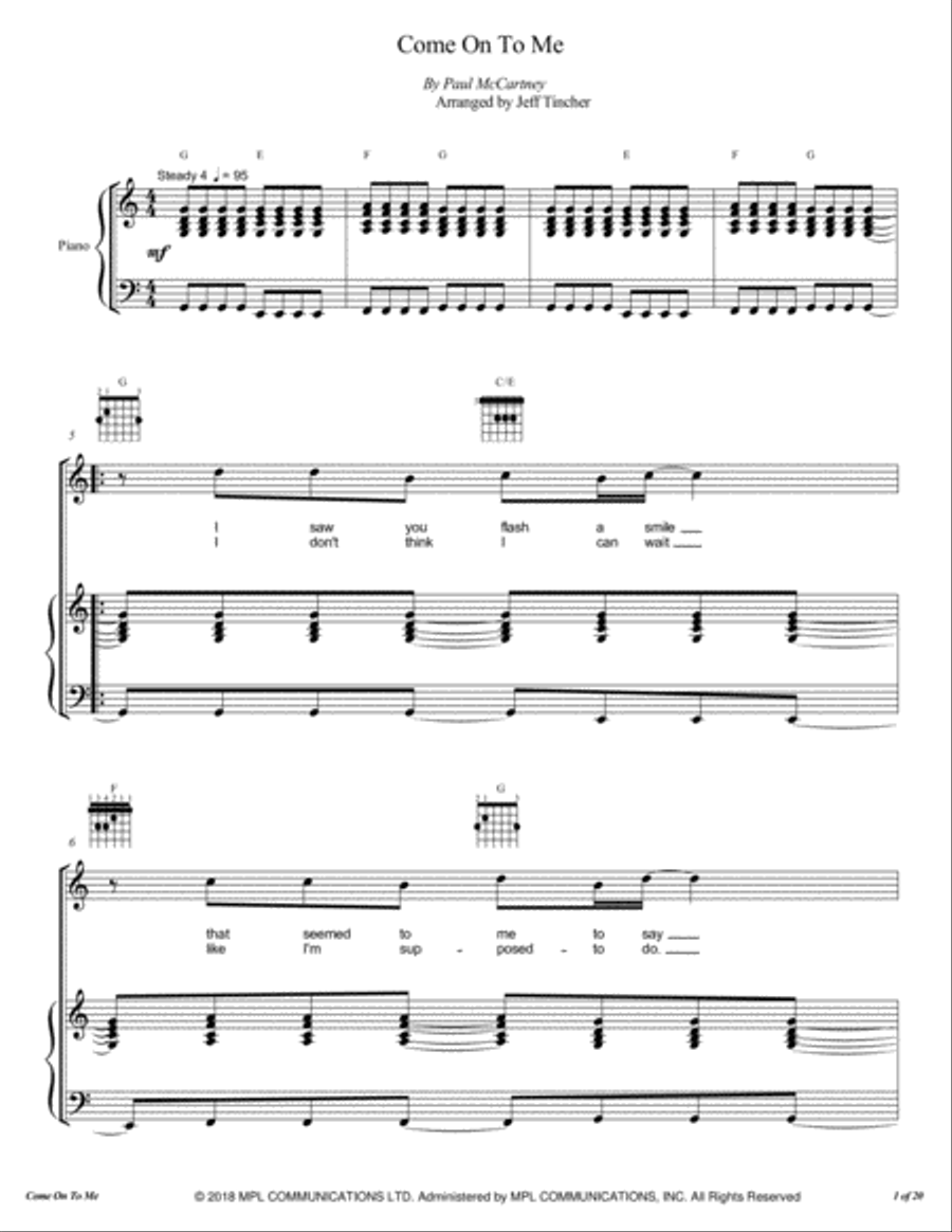 Come On To Me Come On To Me Voice scores gallery preview page 2