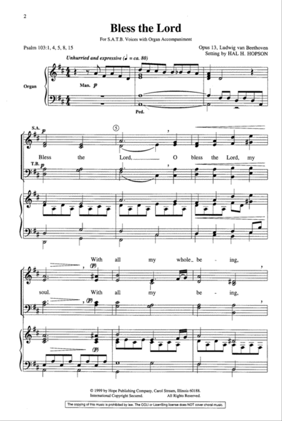 Bless the Lord Bless the Lord 4-Part scores gallery preview page 2