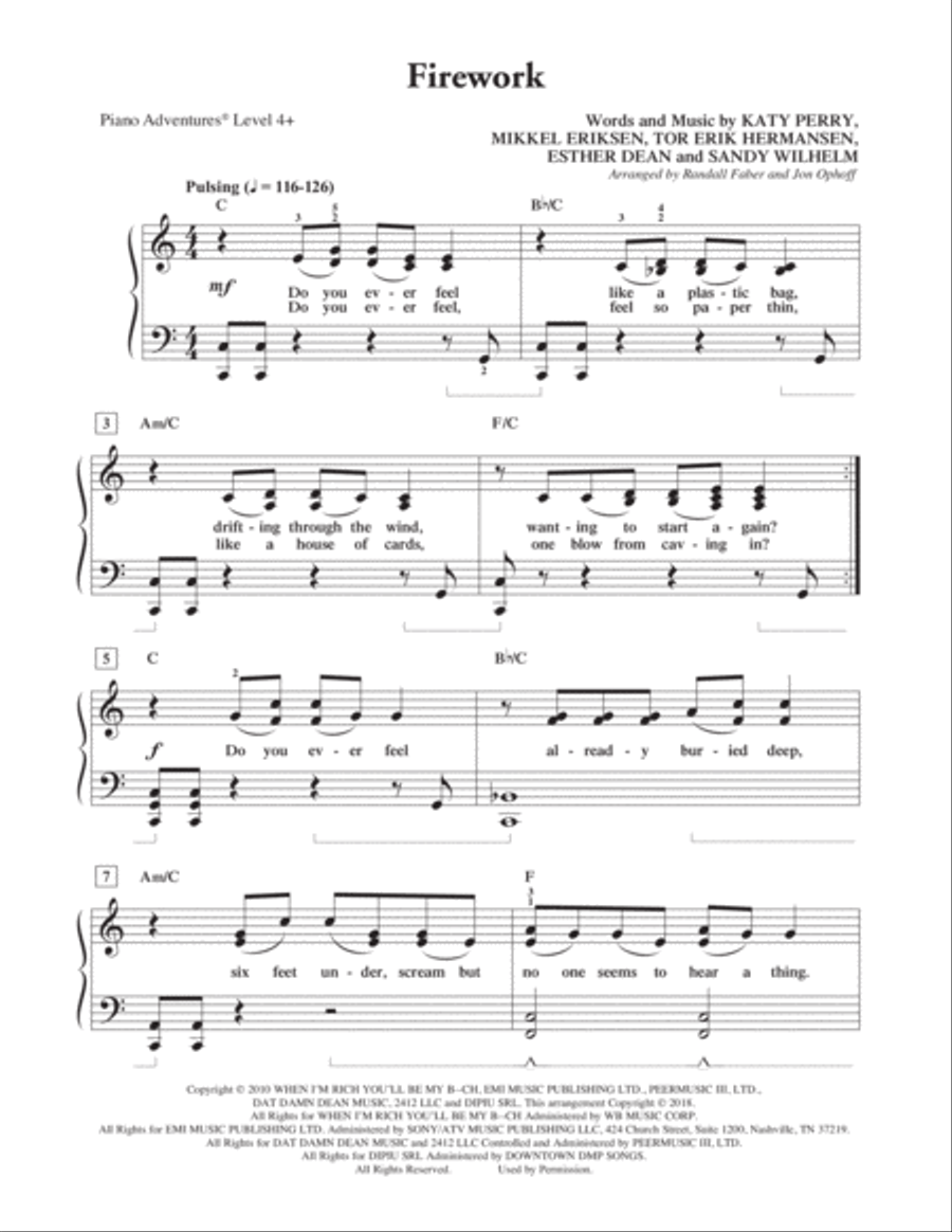 Firework Piano Method scores gallery preview page 1