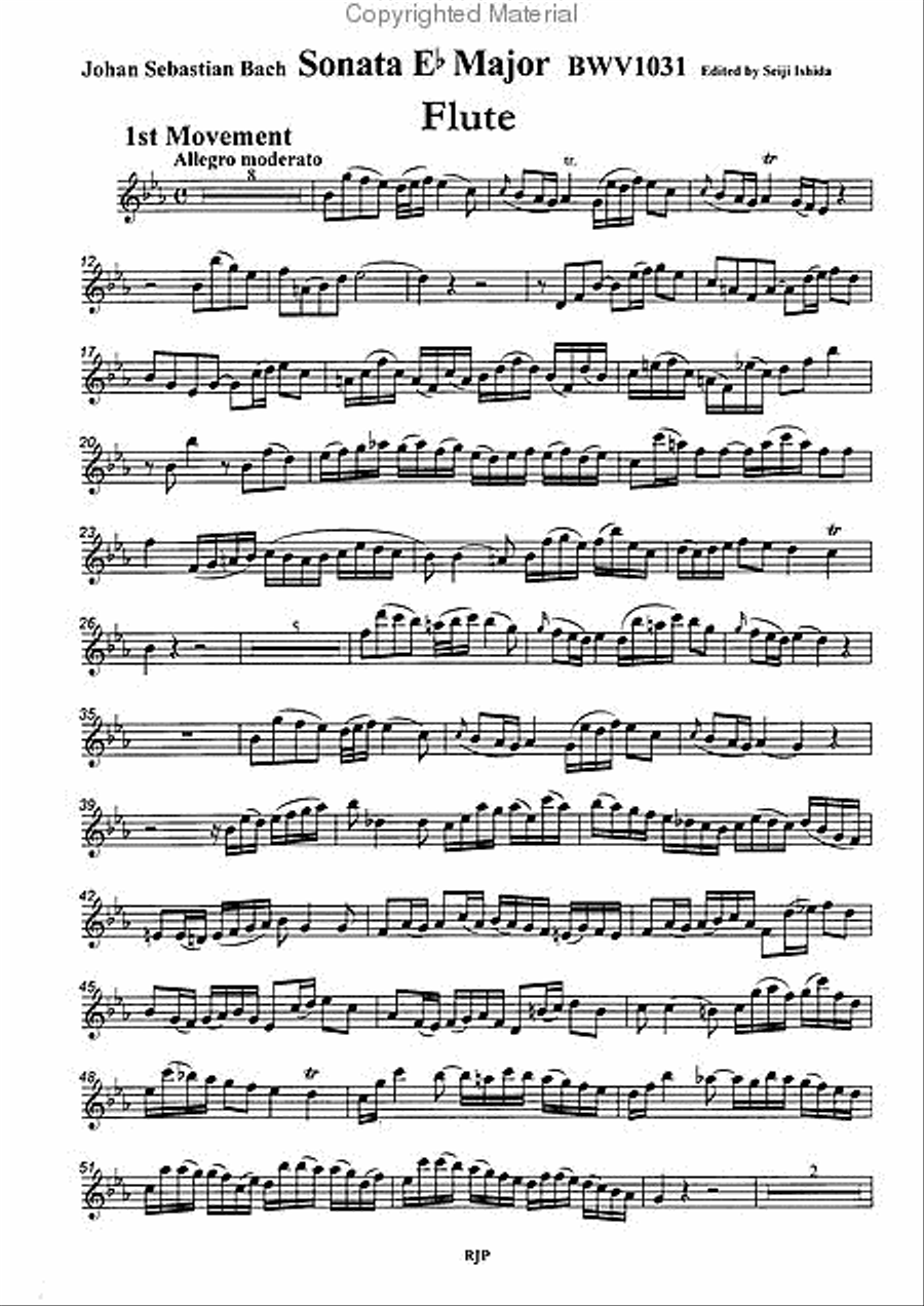 Sonata in E-flat Major, BWV1031 Flute scores gallery preview page 2