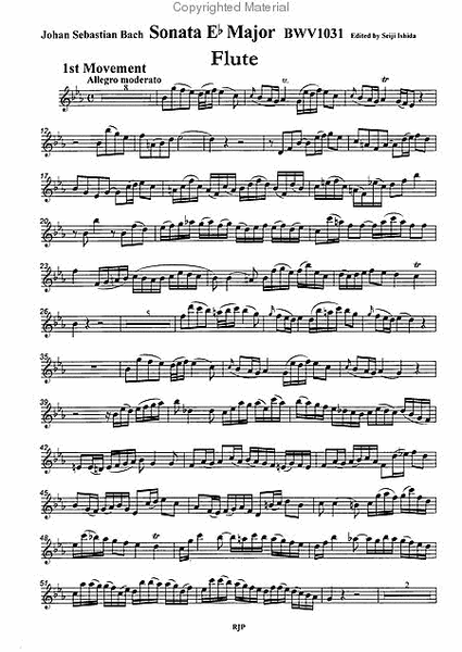 Sonata in E-flat Major, BWV1031 by Johann Sebastian Bach Flute - Sheet Music