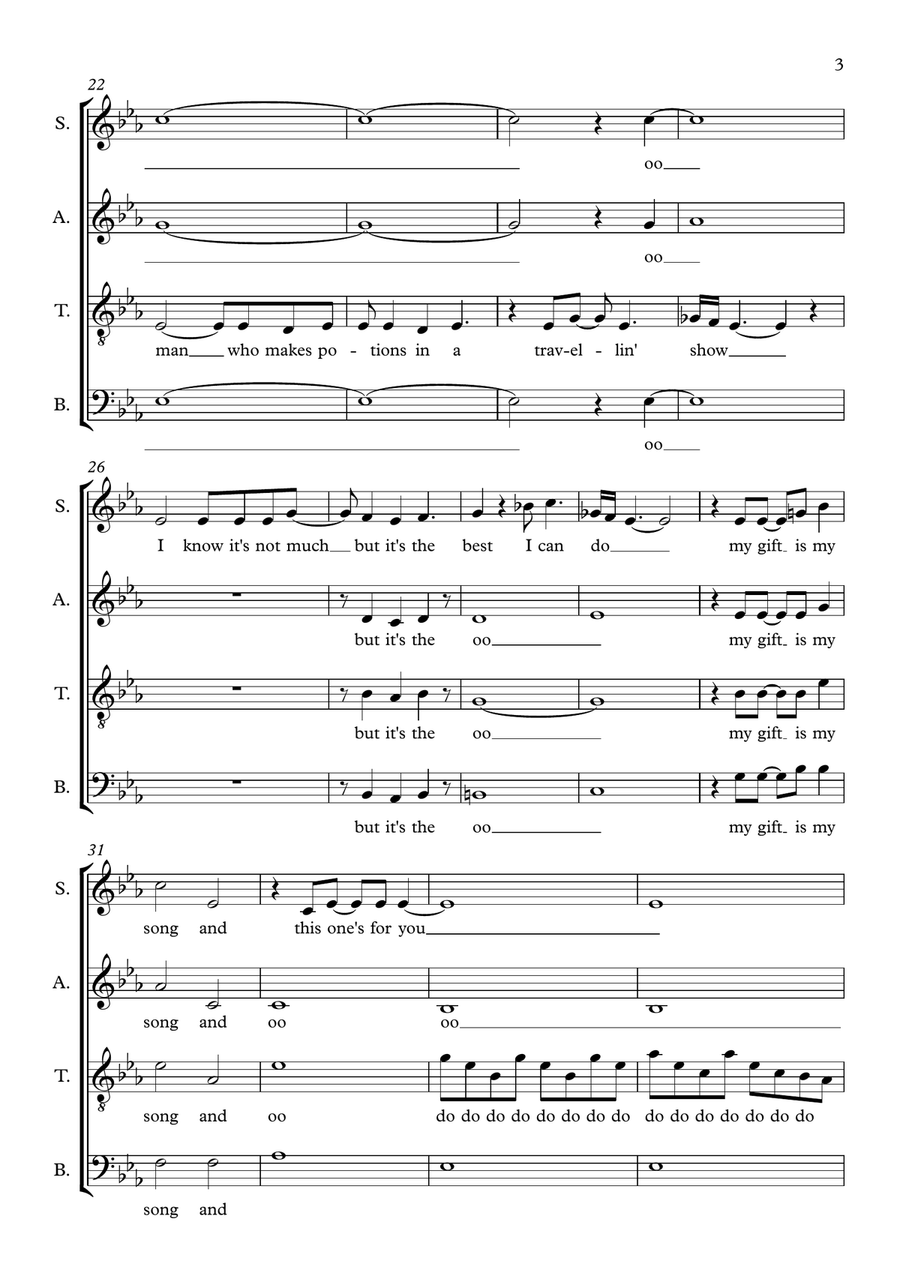 Your Song Your Song 4-Part scores gallery preview page 3