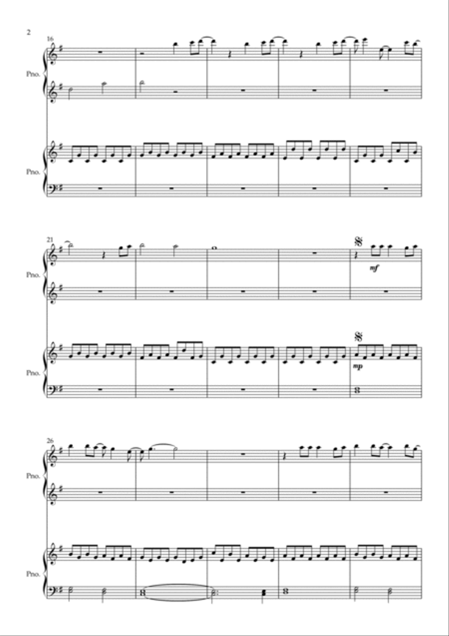 A Million Dreams 1 Piano, 4-Hands scores gallery preview page 2