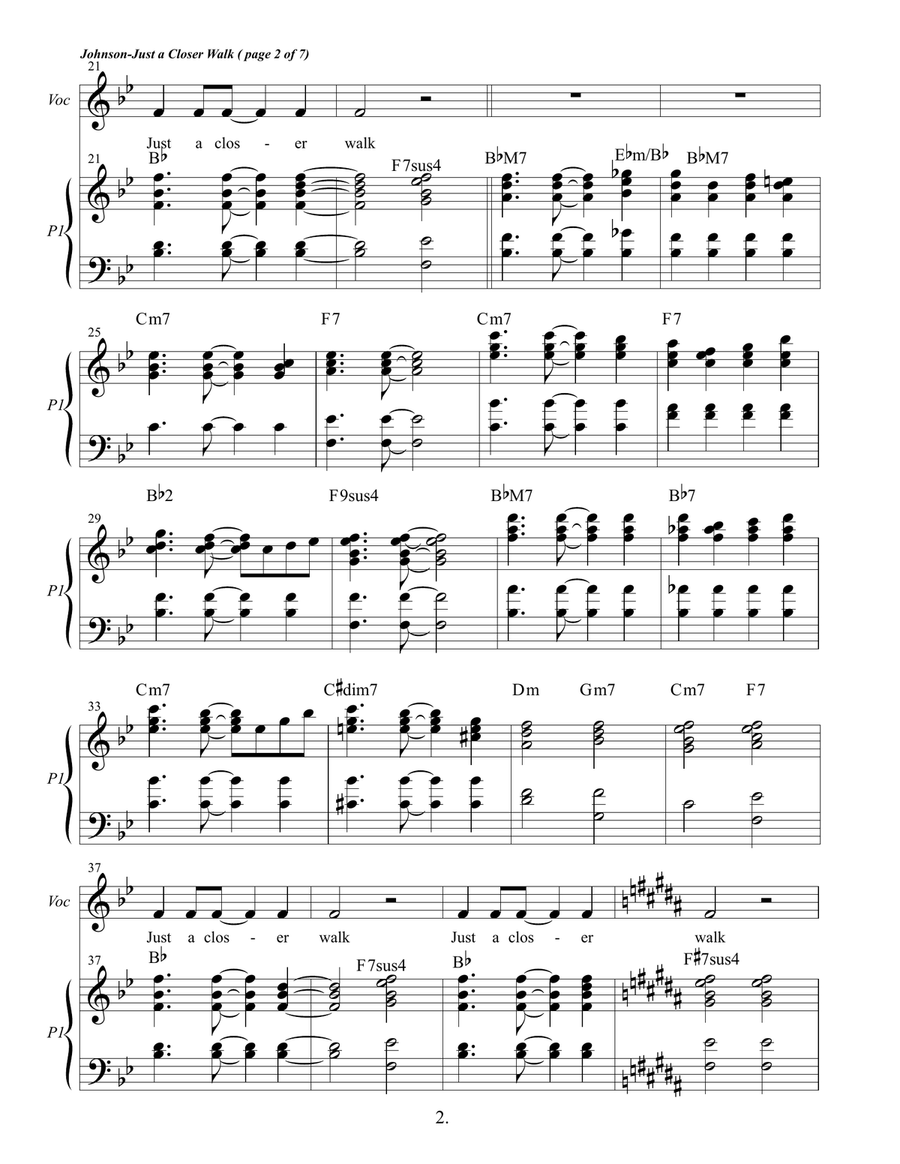 Just a Closer Walk with Thee 3-Part scores gallery preview page 4