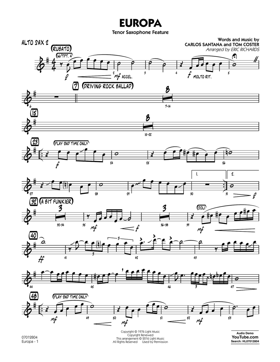 Europa - Alto Sax 2