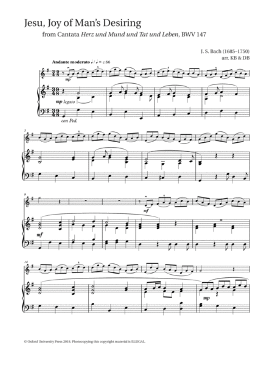 Jesu, Joy of Man's desiring BWV 147 Violin Solo scores gallery preview page 1