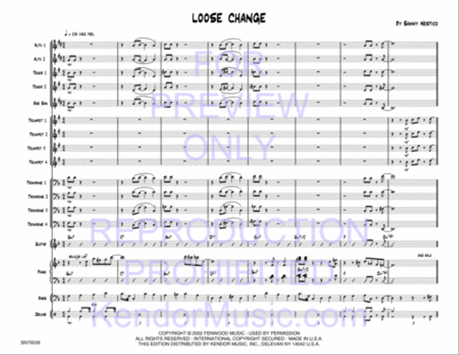 Loose Change (Full Score) Jazz Ensemble scores gallery preview page 2
